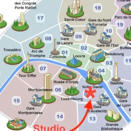 Appartamento Studio Notre-dame Parigi